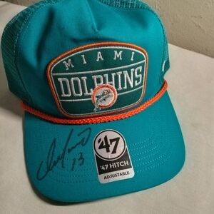 Autographed Dan Marino 47 Brand Teal and Orange Dolphins Cap